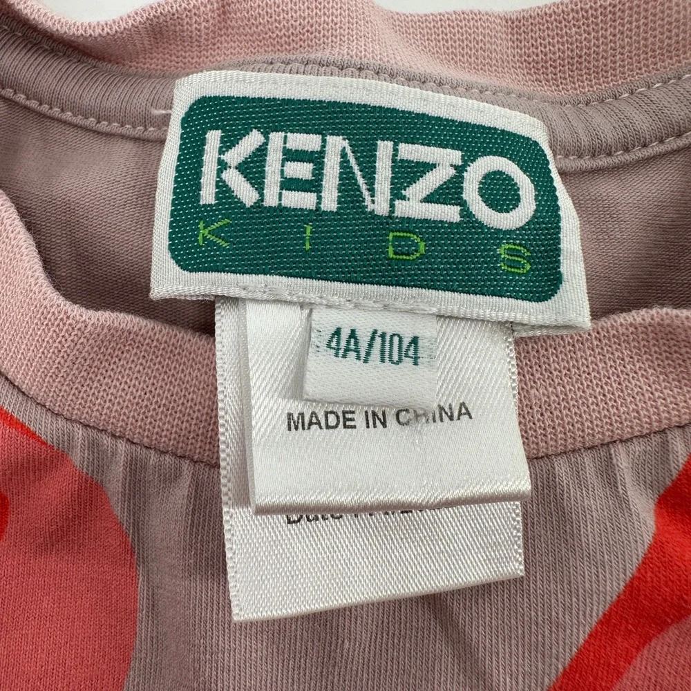 Kenzo Kids Tiger Giraffe Graphic T-Shirt Mauve Pink K15615 Size 4A 104 cm EUC